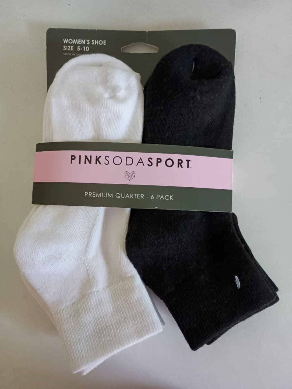 COPY - NWT 6 pack Pink Soda Sport women's premium athletic quarter socks 6 pack